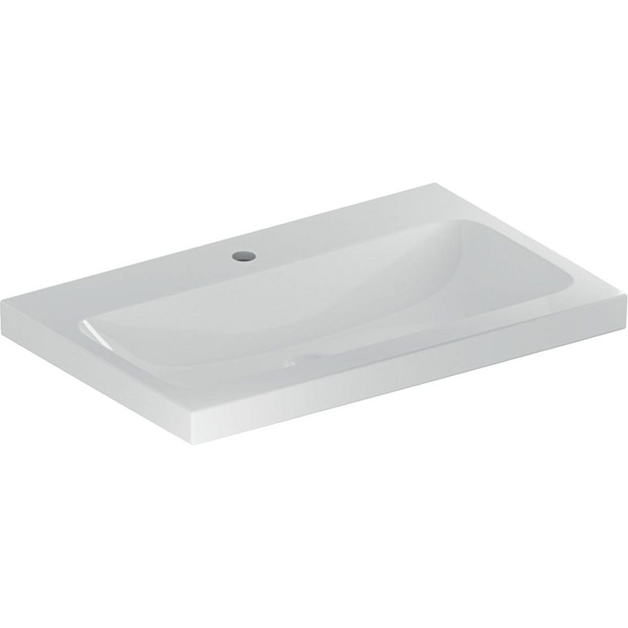iCon Light opzetwastafel 75x48cm met kraangat zonder overloop wit