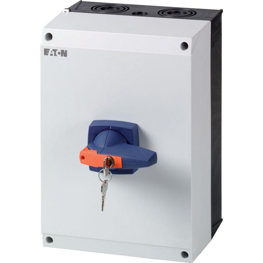 Lastscheider IP65 CI-K5 kast 125A 3-polig opb. cil.slot knop bl