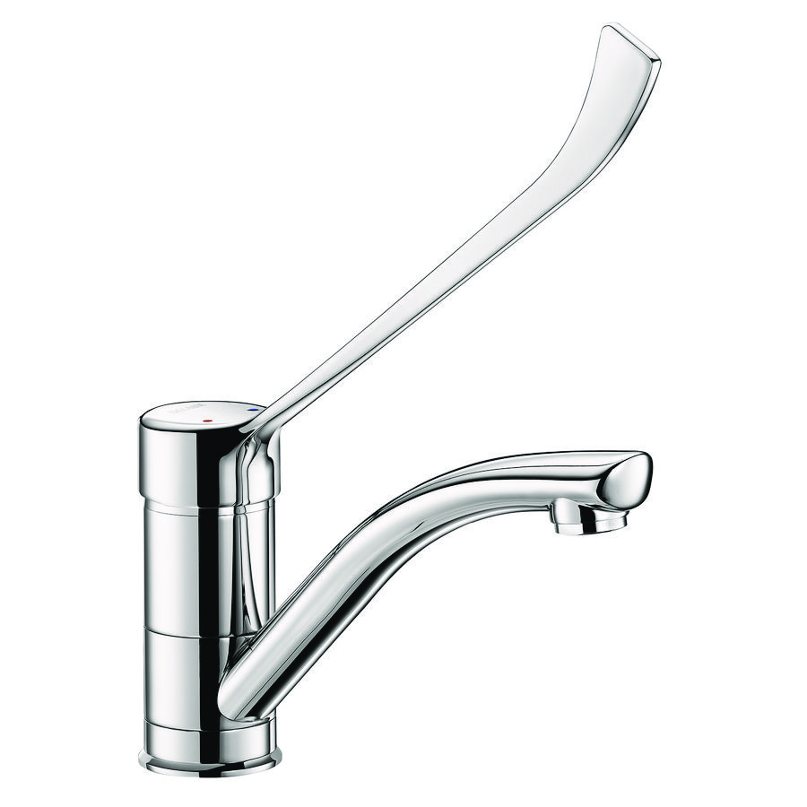 Wastafelmengkraan h.100 l.170 uitloop draaibaar hyg. hendel