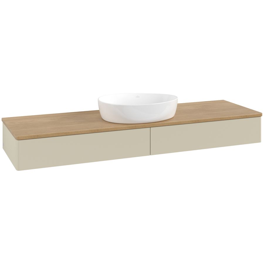 Wastafelonderkast Antao 1600x190x500mm S.Grey Matt Lacquer L14011HJ