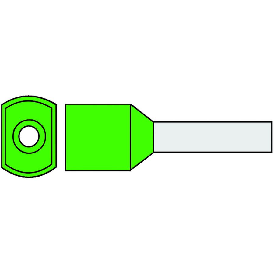 Zak a 100st. adereindhuls dubbel geisoleerd 6mm² Groen 14mm