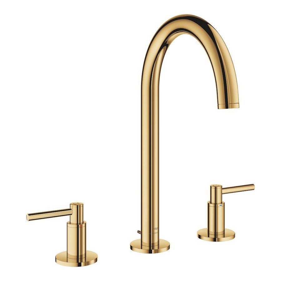 Atrio M-size 3-gats wastafelkraan incl. waste cool sunrise (goudkleurig) (Spa colors coll.)