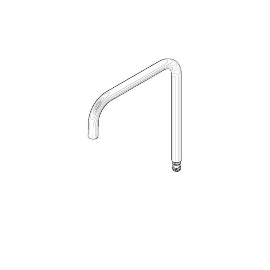 Uitloop hoekig 235mm, 5,68l/min. chr