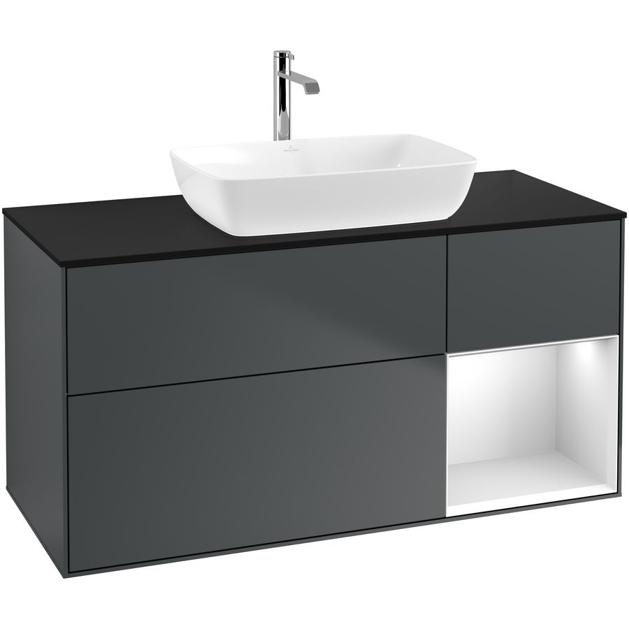 Wastafelonderkast Finion 1200x603x501mm Mid.Blue Matt Lacquer G832MTHG
