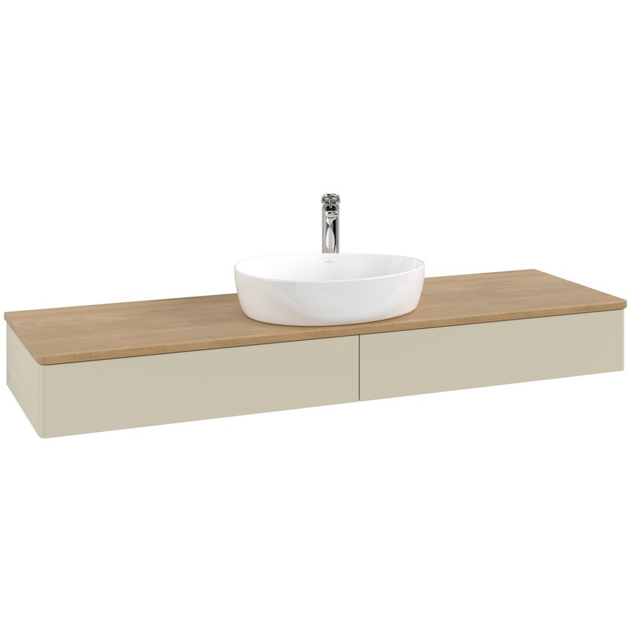 Wastafelonderkast Antao 1600x190x500mm S.Grey Matt Lacquer L14051HJ