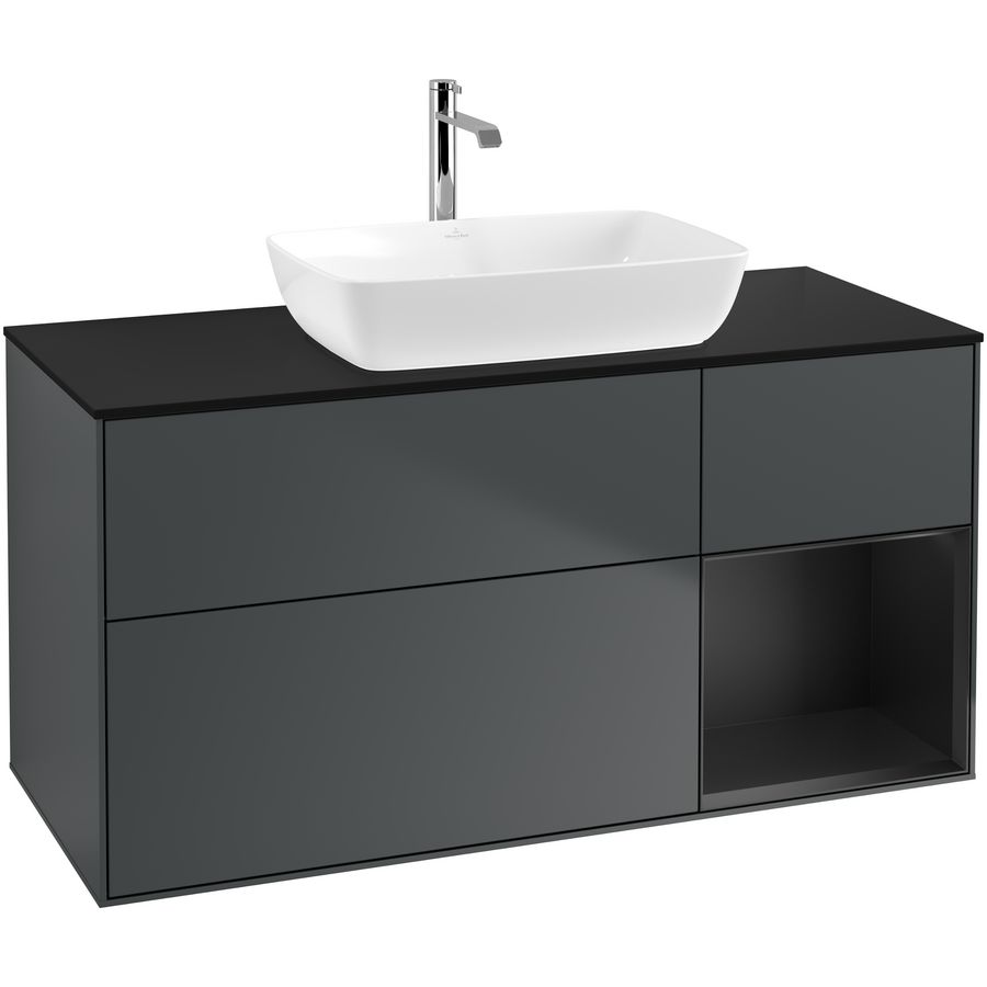 Wastafelonderkast Finion 1200x603x501mm Mid.Blue Matt Lacquer G832PDHG