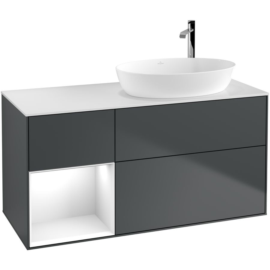 Wastafelonderkast Finion 1200x603x501mm Mid.Blue Matt Lacquer G921GFHG