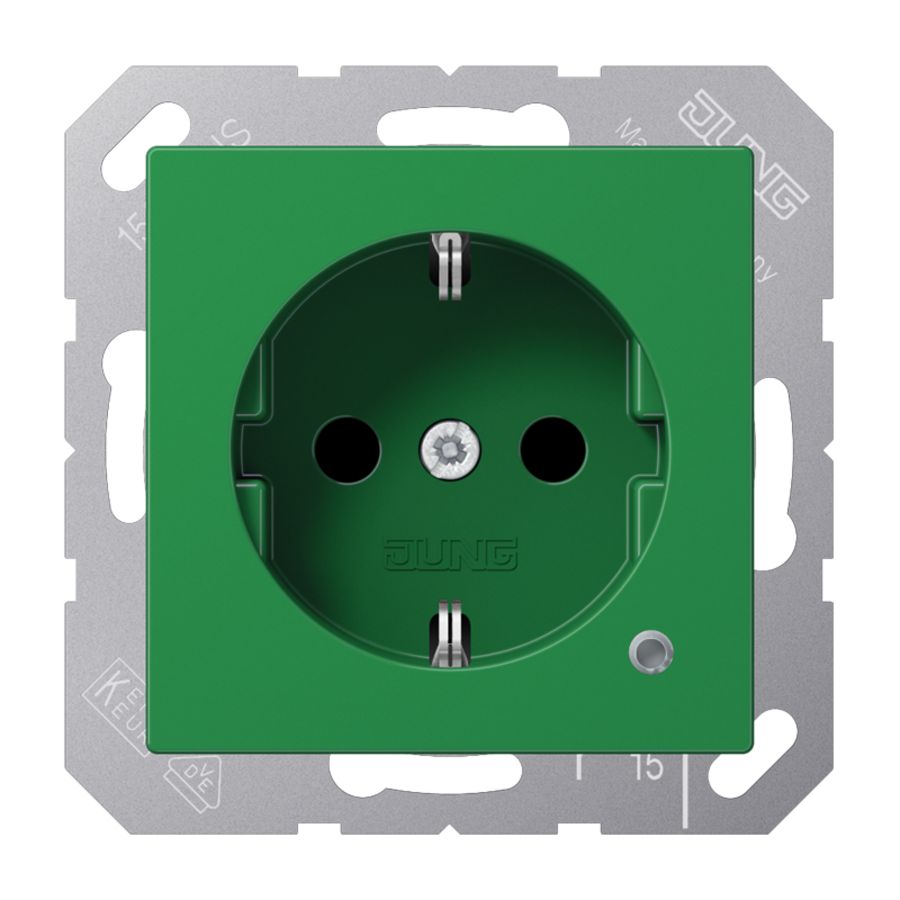 Wandcontactdoos A(S)500 groen slagv.besch.cont ko.l.