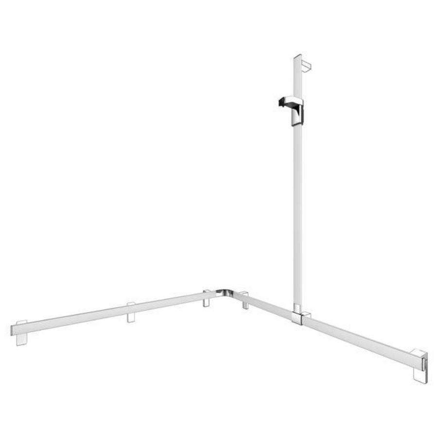 Douchegreep douchestang rechts 1150/1150/1301mm zilver geelox.