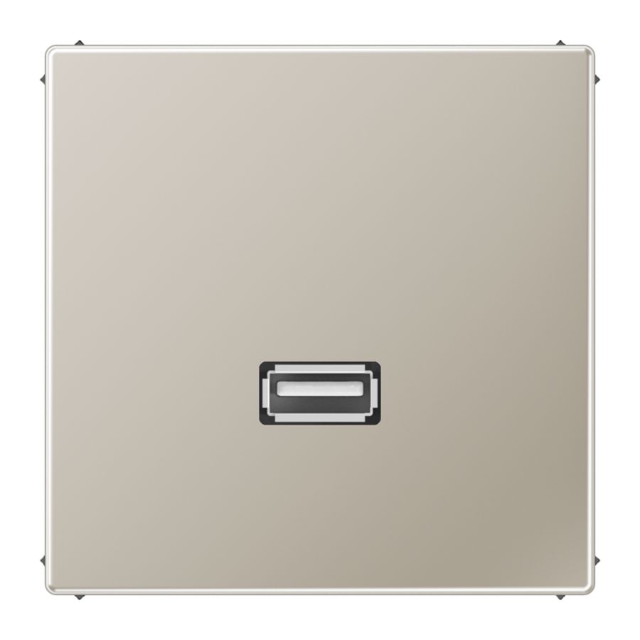 Afdekking edelstaal voor 1xUSB LS