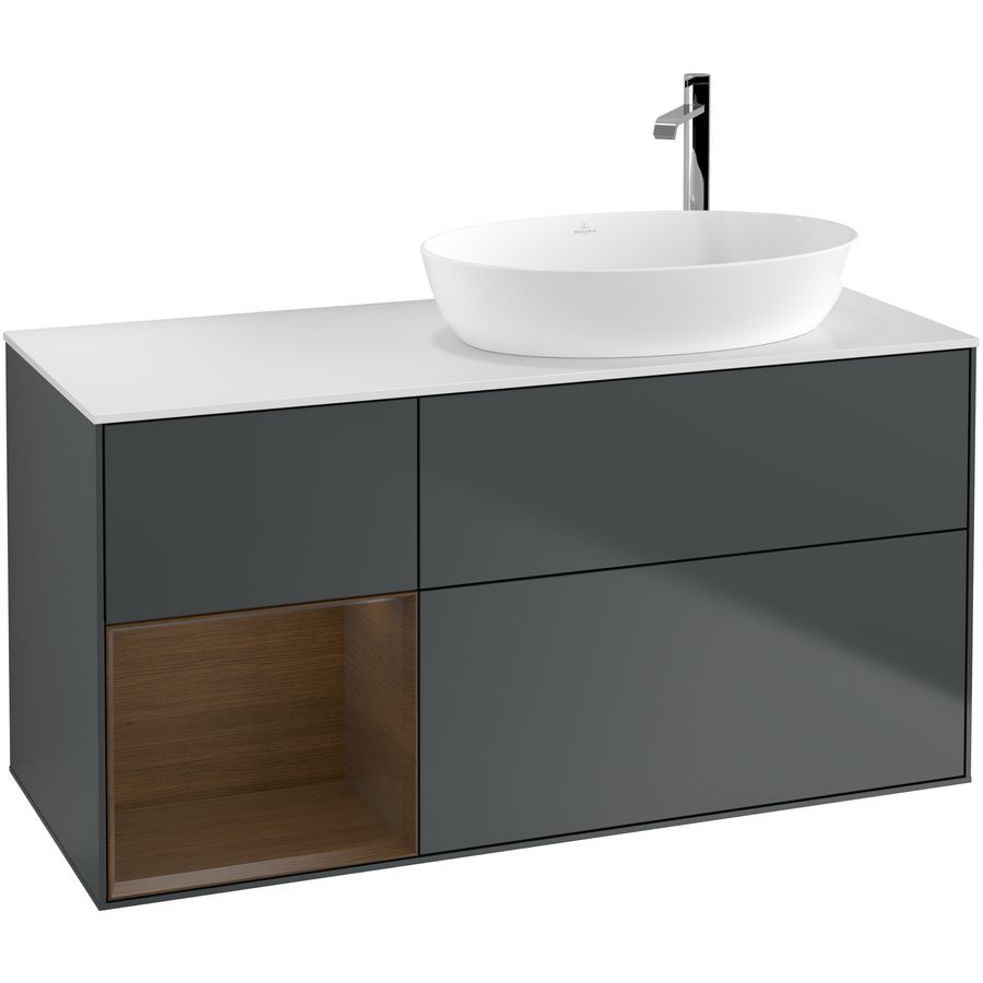 Wastafelonderkast Finion 1200x603x501mm Mid.Blue Matt Lacquer G921GNHG