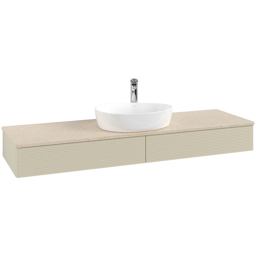 Wastafelonderkast Antao 1600x190x500mm S.Grey Matt Lacquer L14153HJ