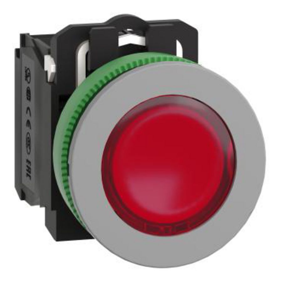 Flush mounted red Flush caps ill. pb w/ LED 24VAC 1NO+1NC