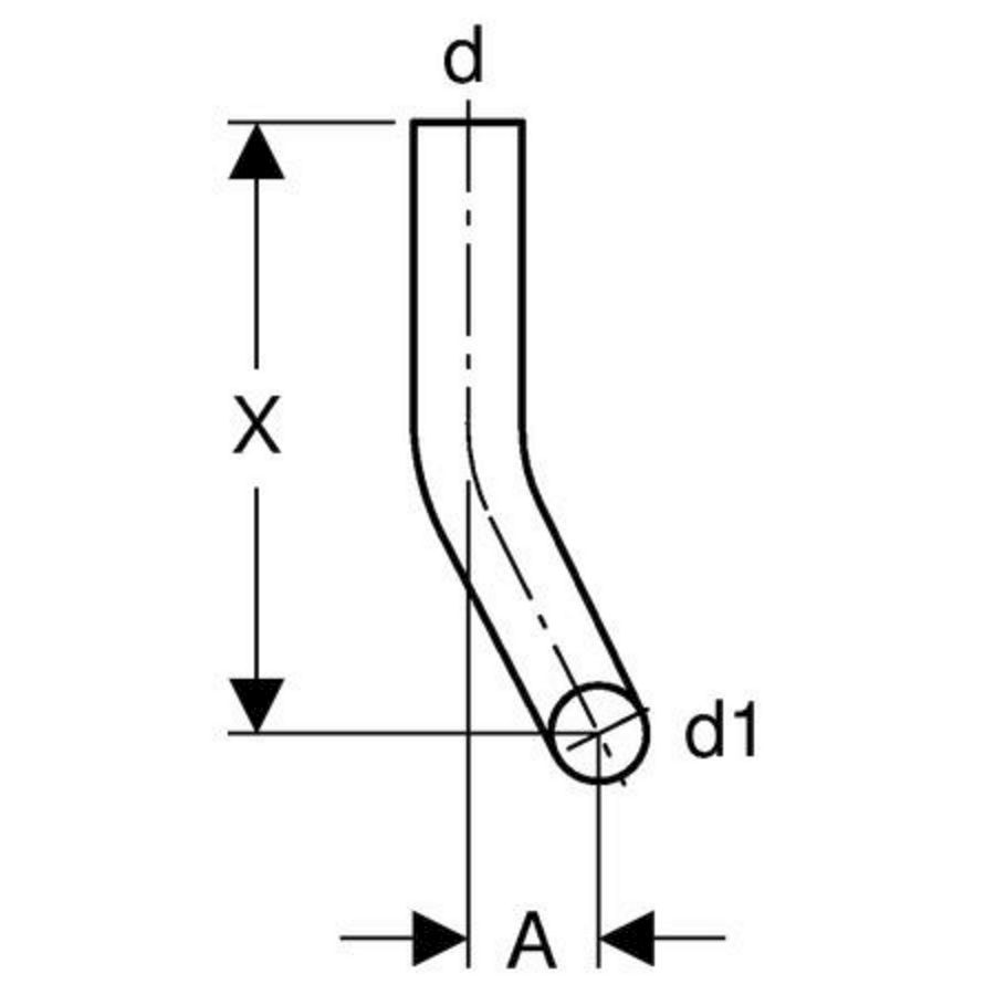 Spoelbocht wit 90° 50/44 sprong RE 140mm 280x210mm