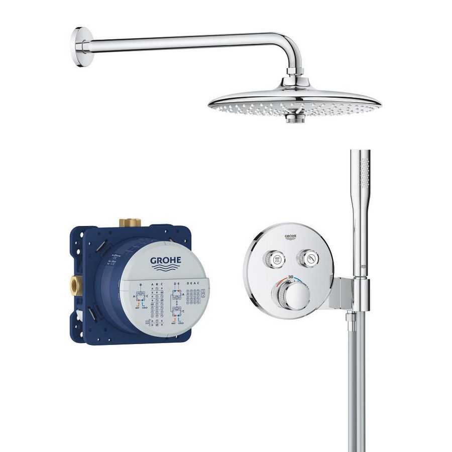 Grohtherm SmartControl Perfect inbouw shower set (2 knops) met Euphoria 260 (prof)