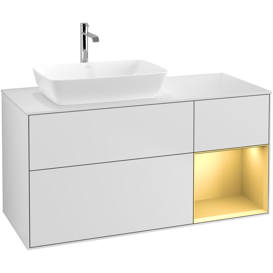 Wastafelonderkast Finion 1200x603x501mm White Matt Lacquer G811HFMT