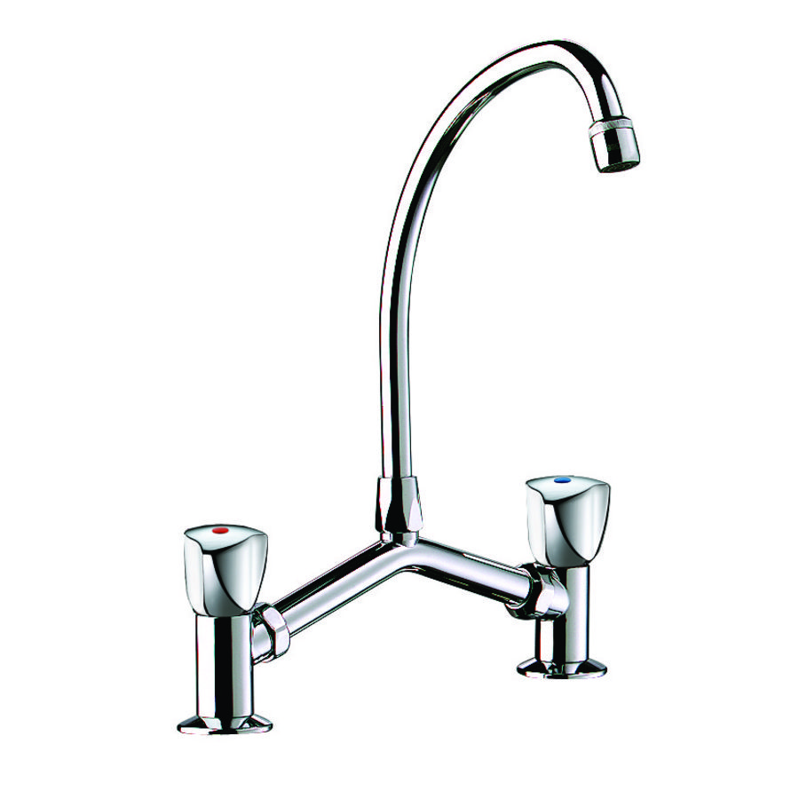 2-gatsmengkraan voor wastafel M1/2" hartafstand 100-240mm