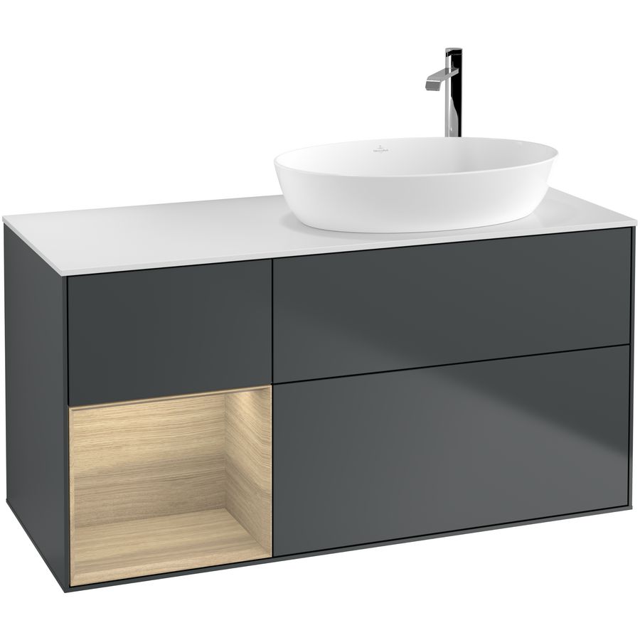 Wastafelonderkast Finion 1200x603x501mm Mid.Blue Matt Lacquer G921PCHG