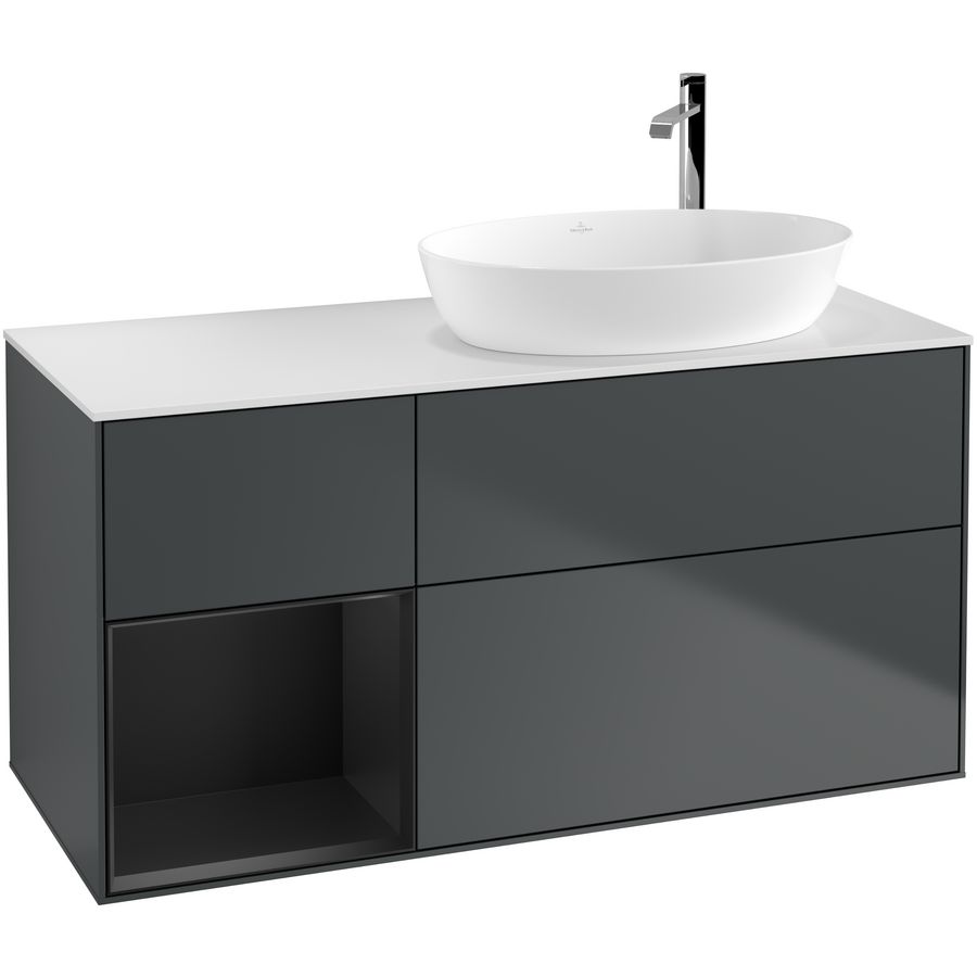 Wastafelonderkast Finion 1200x603x501mm Mid.Blue Matt Lacquer G921PDHG