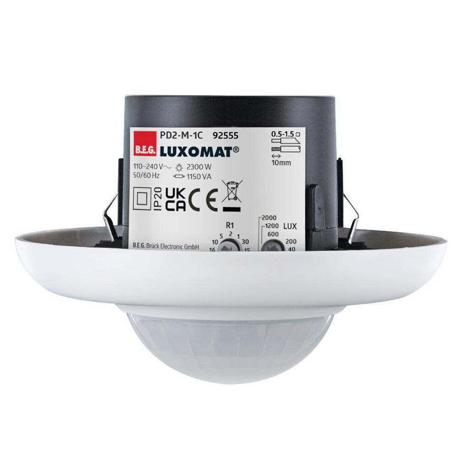 Aanwezigheidsmelder 1C 360gr. VZ wit IP20 10m 1Kanaal