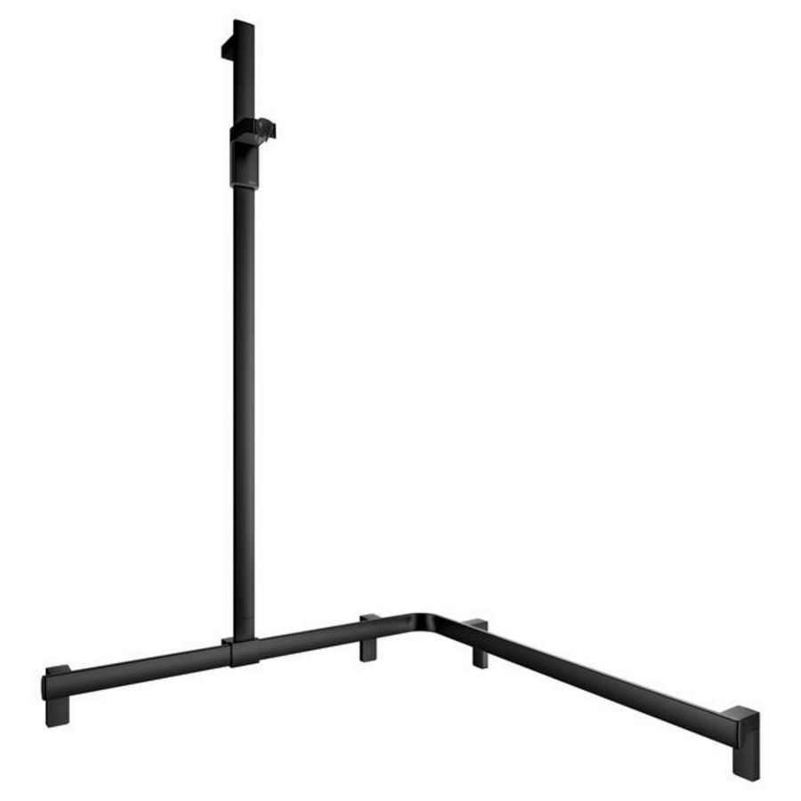 Douchegreep met douchestang links 850/850/1301mm zwart mat