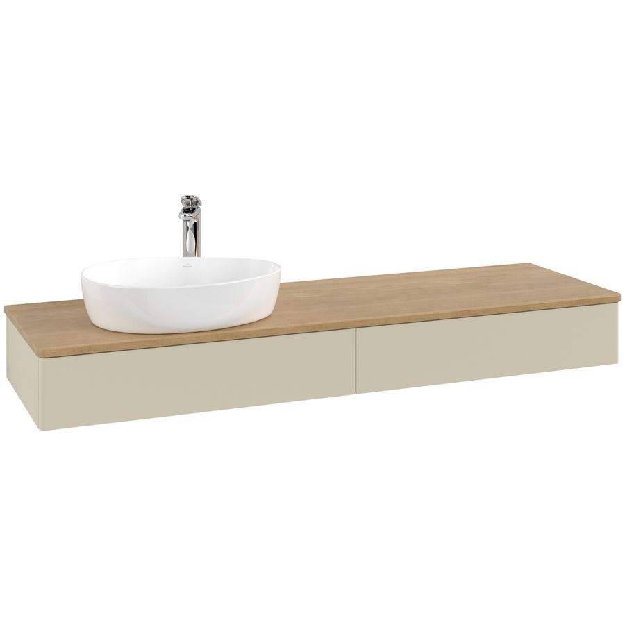 Wastafelonderkast Antao 1600x190x500mm S.Grey Matt Lacquer L15051HJ