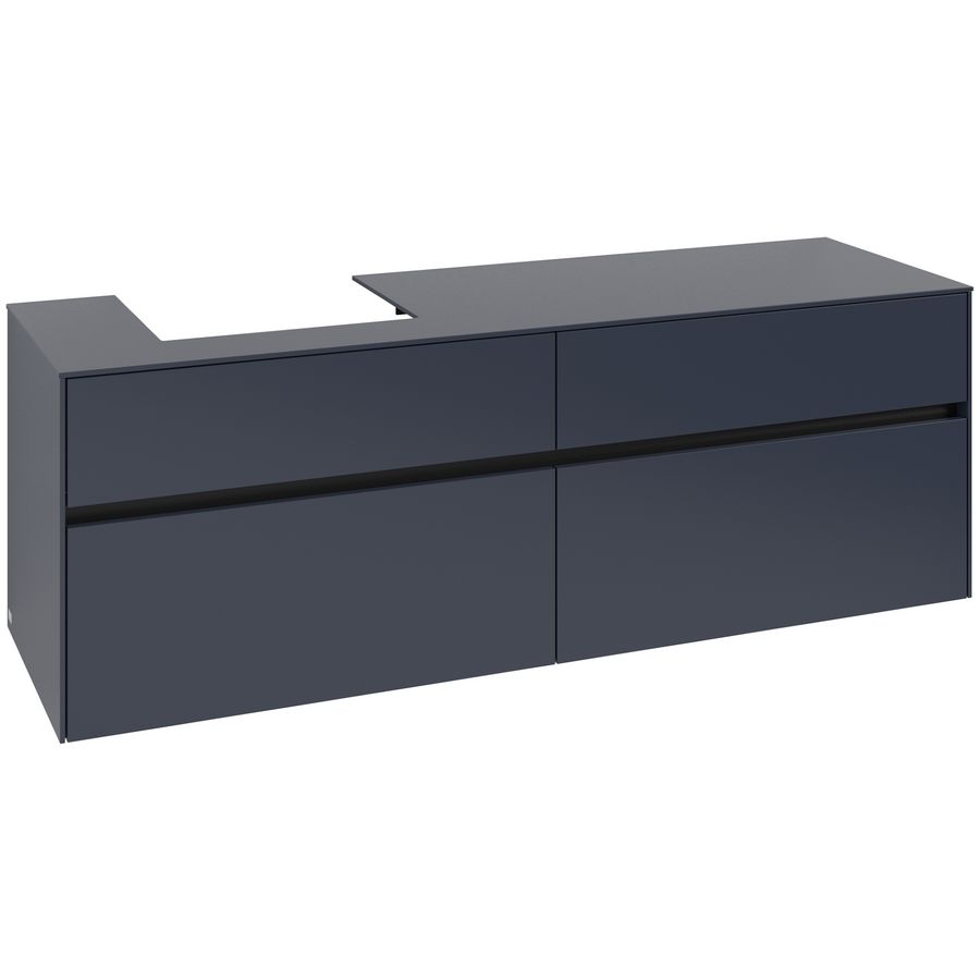 Wastafelonderkast Collaro 1600x548x500mm Marine Blue C07800VQ