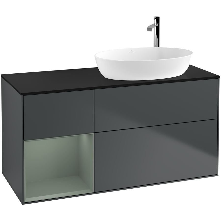 Wastafelonderkast Finion 1200x603x501mm Mid.Blue Matt Lacquer G922GMHG