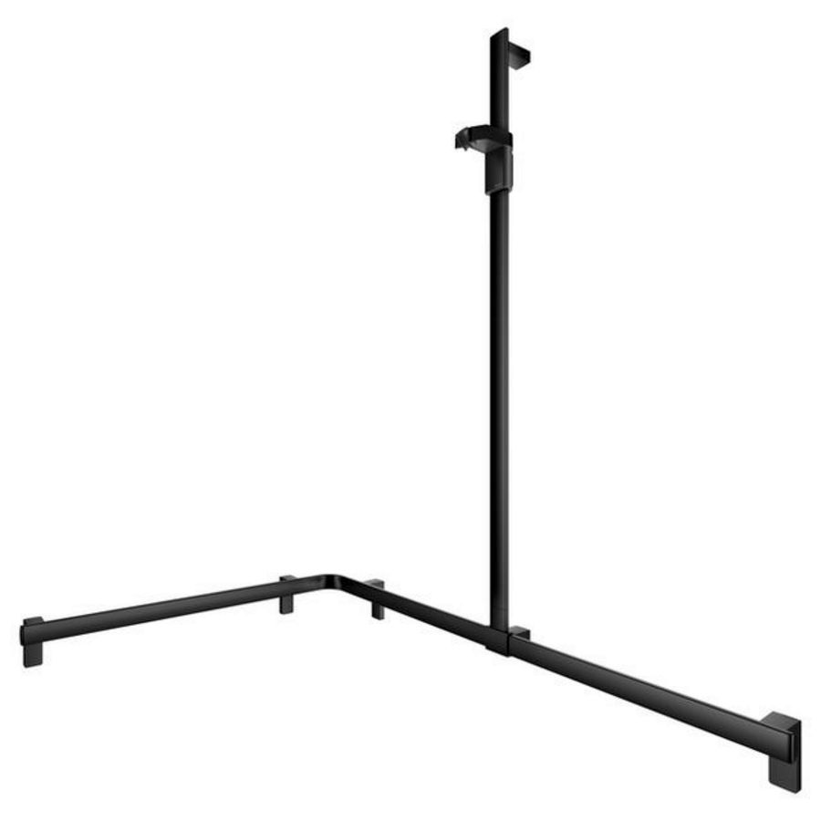 Douchegreep met douchestang rechts 850/1150/1301mm zwart mat