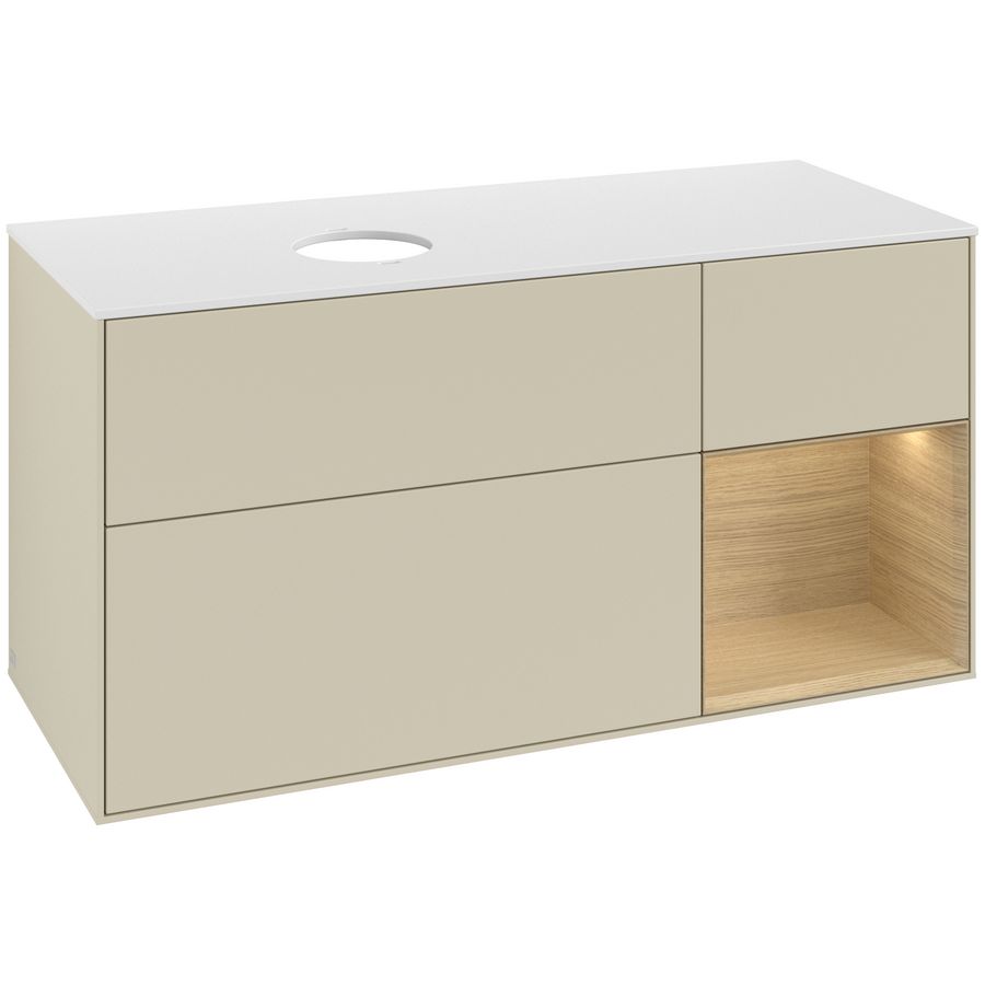 Wastafelonderkast Finion 1200x603x501mm S.Grey Matt Lacquer FA51PCHJ