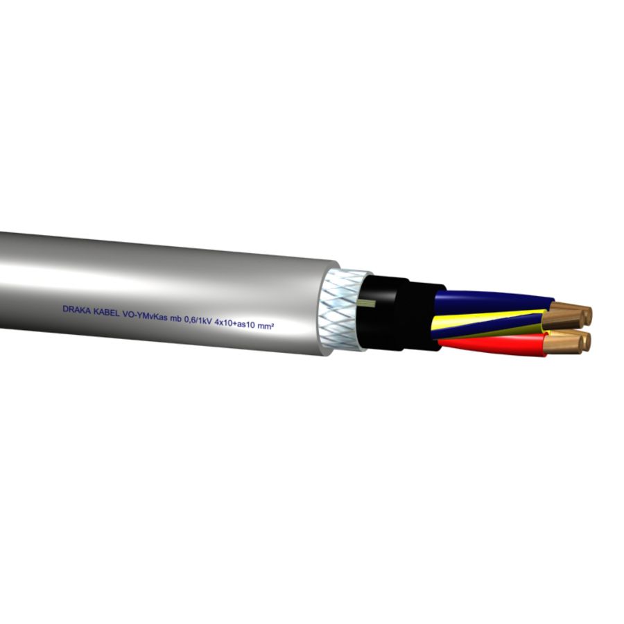 Haspel a 250m. VO-YMvKasmb 0,6/1kV VDEN-kl gy# 4x6/6mm² ms