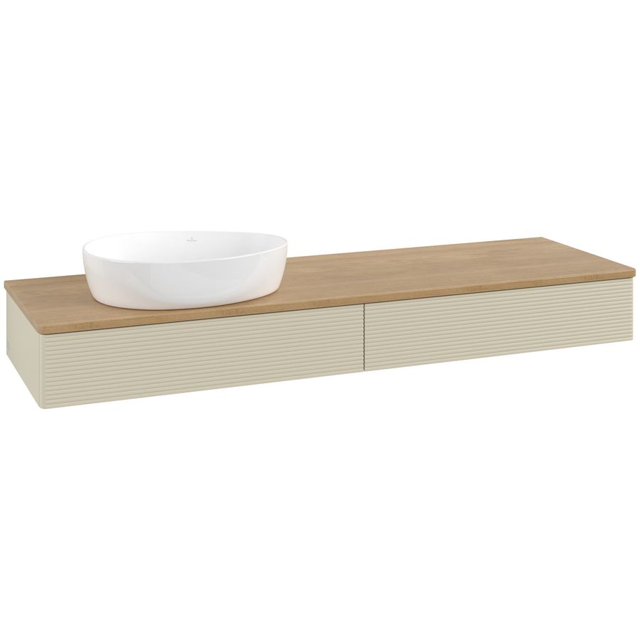 Wastafelonderkast Antao 1600x190x500mm S.Grey Matt Lacquer L15111HJ