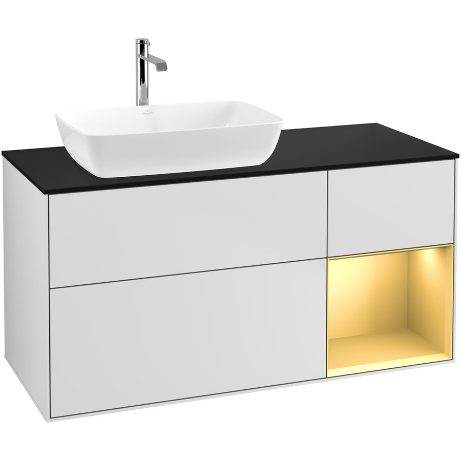 Wastafelonderkast Finion 1200x603x501mm White Matt Lacquer G812HFMT