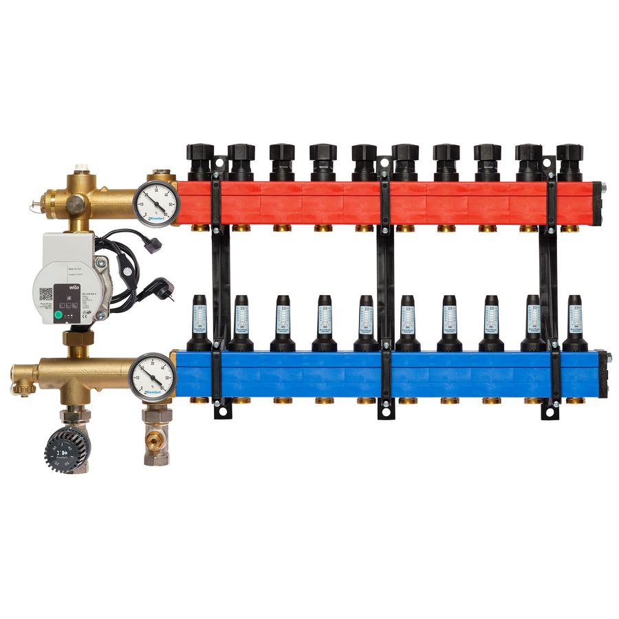 Vloerverw.verdeler 4800 E-pomp onder 10-145L/u 10-groeps