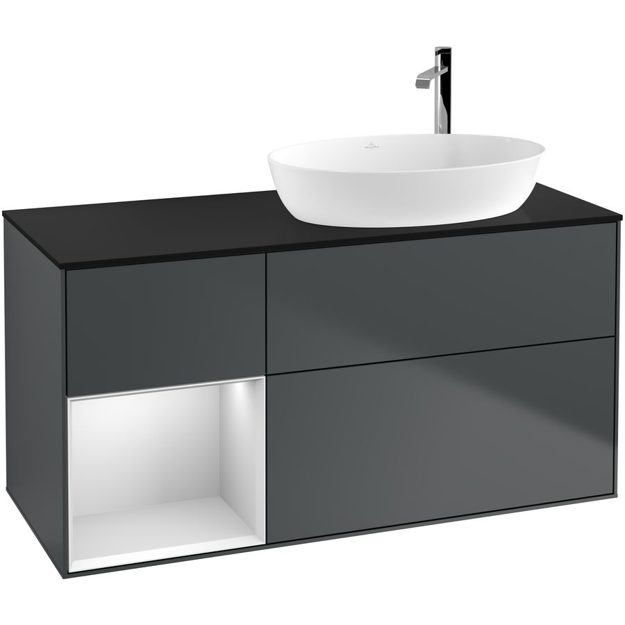 Wastafelonderkast Finion 1200x603x501mm Mid.Blue Matt Lacquer G922MTHG