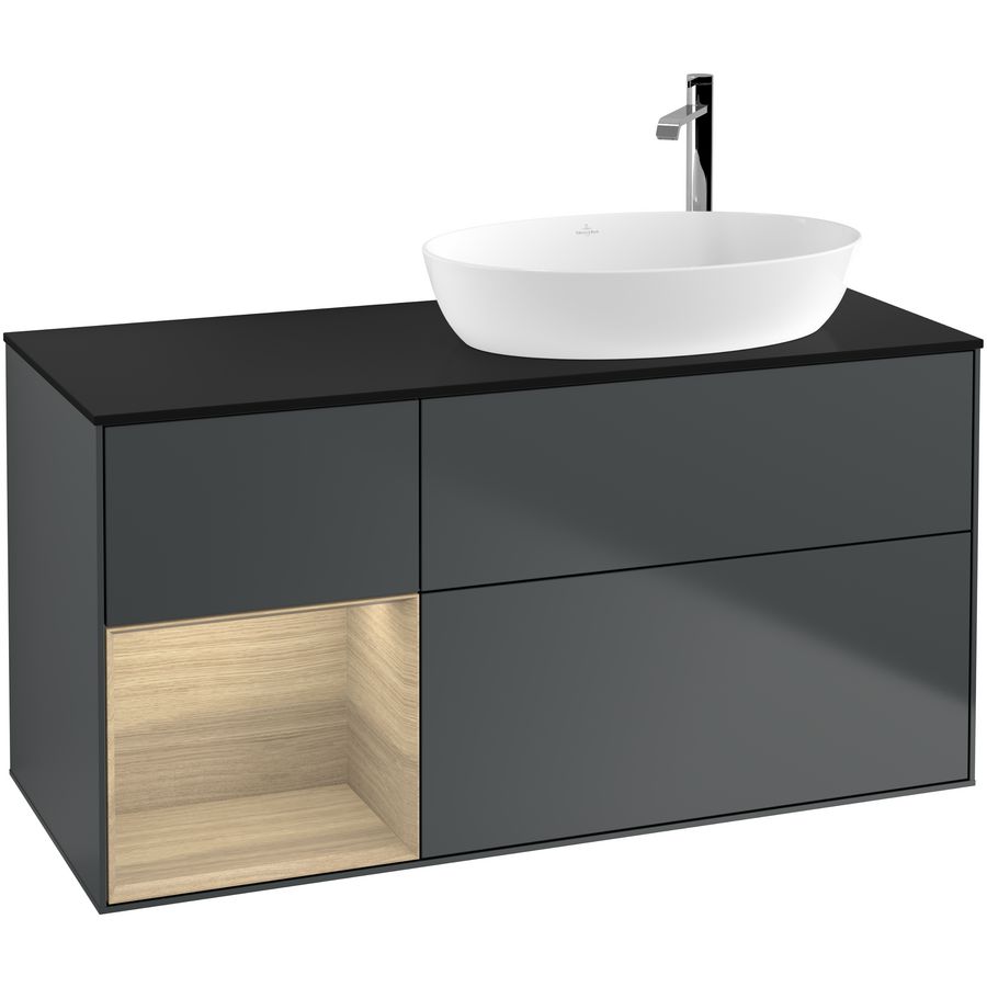 Wastafelonderkast Finion 1200x603x501mm Mid.Blue Matt Lacquer G922PCHG