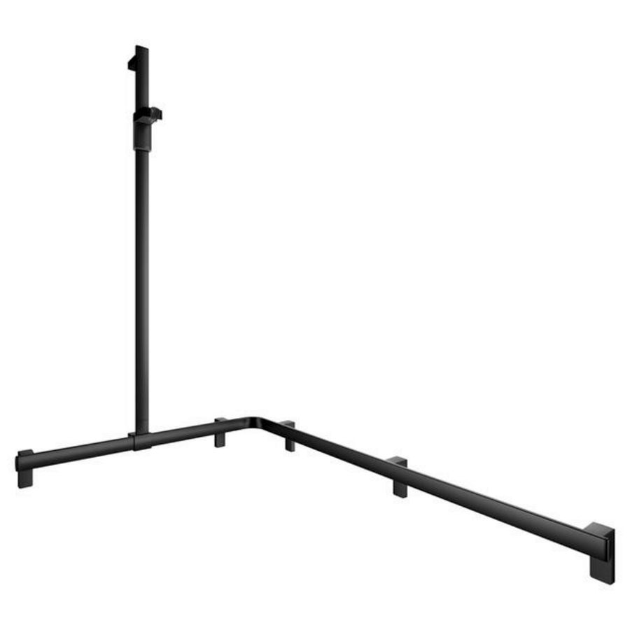 Douchegreep met douchestang links 850/1150/1301mm zwart mat