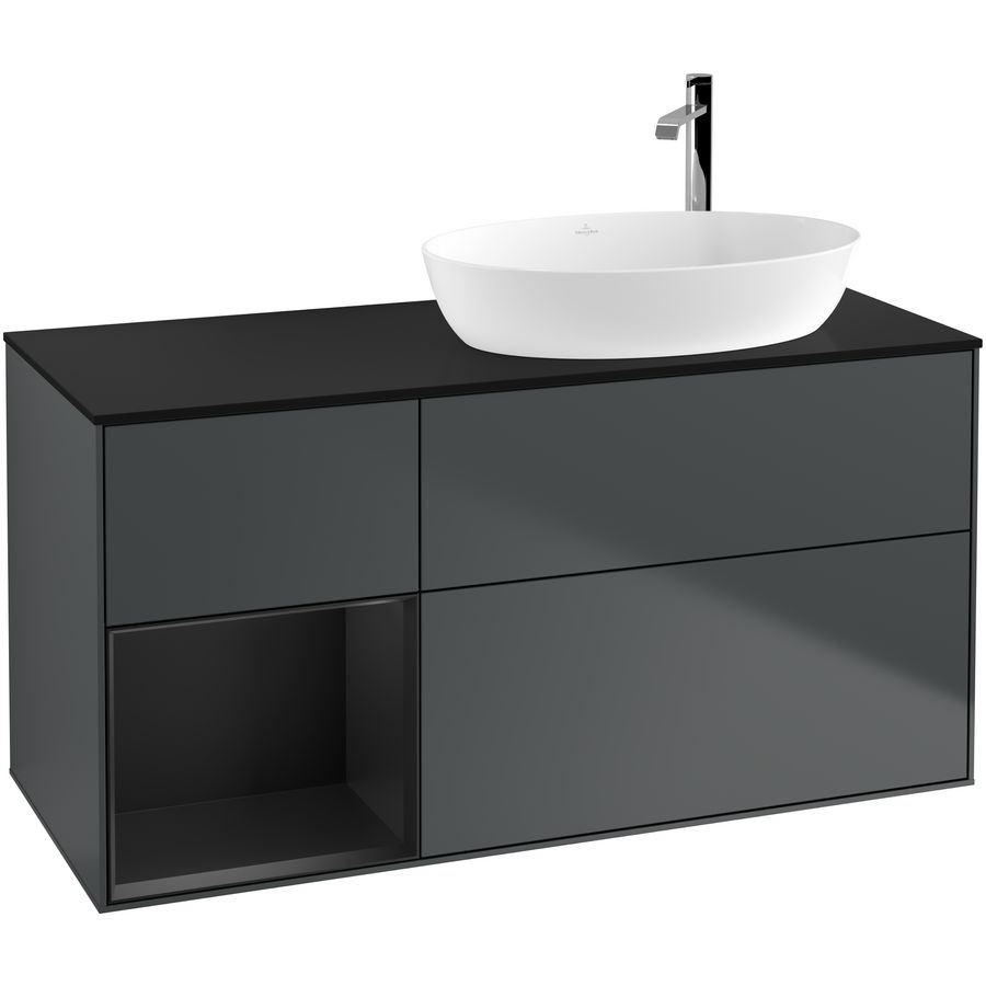 Wastafelonderkast Finion 1200x603x501mm Mid.Blue Matt Lacquer G922PDHG
