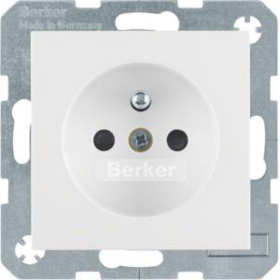 Wandcontactdoos penaarde steek berker S.1/B.3/B.7 polar wit glans