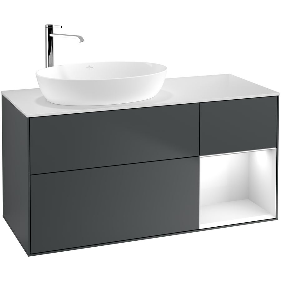 Wastafelonderkast Finion 1200x603x501mm Mid.Blue Matt Lacquer G931GFHG