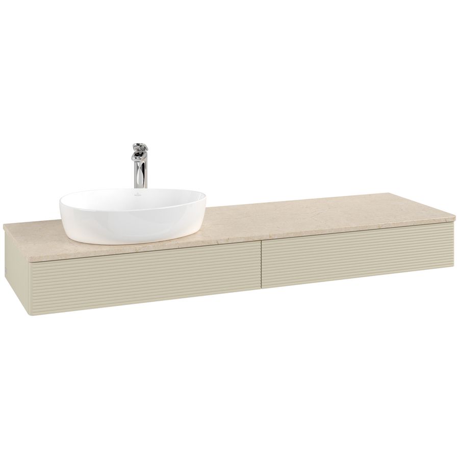 Wastafelonderkast Antao 1600x190x500mm S.Grey Matt Lacquer L15153HJ