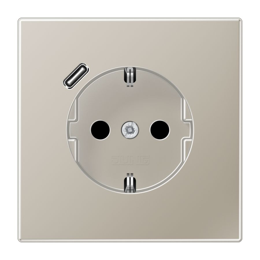 Wandcontactdoos m.lader edel.gelakt v.USB type C
