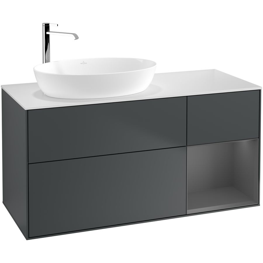 Wastafelonderkast Finion 1200x603x501mm Mid.Blue Matt Lacquer G931GKHG