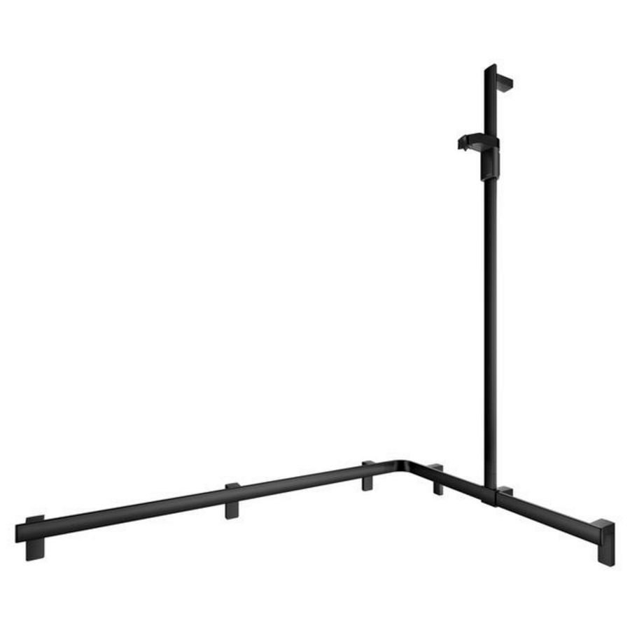 Douchegreep met douchestang rechts 1150/850/1301mm zwart mat