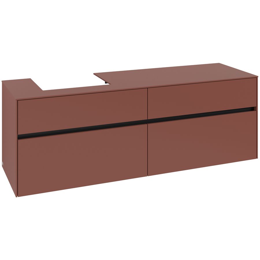 Wastafelonderkast Collaro 1600x548x500mm Wine Red C07800AH