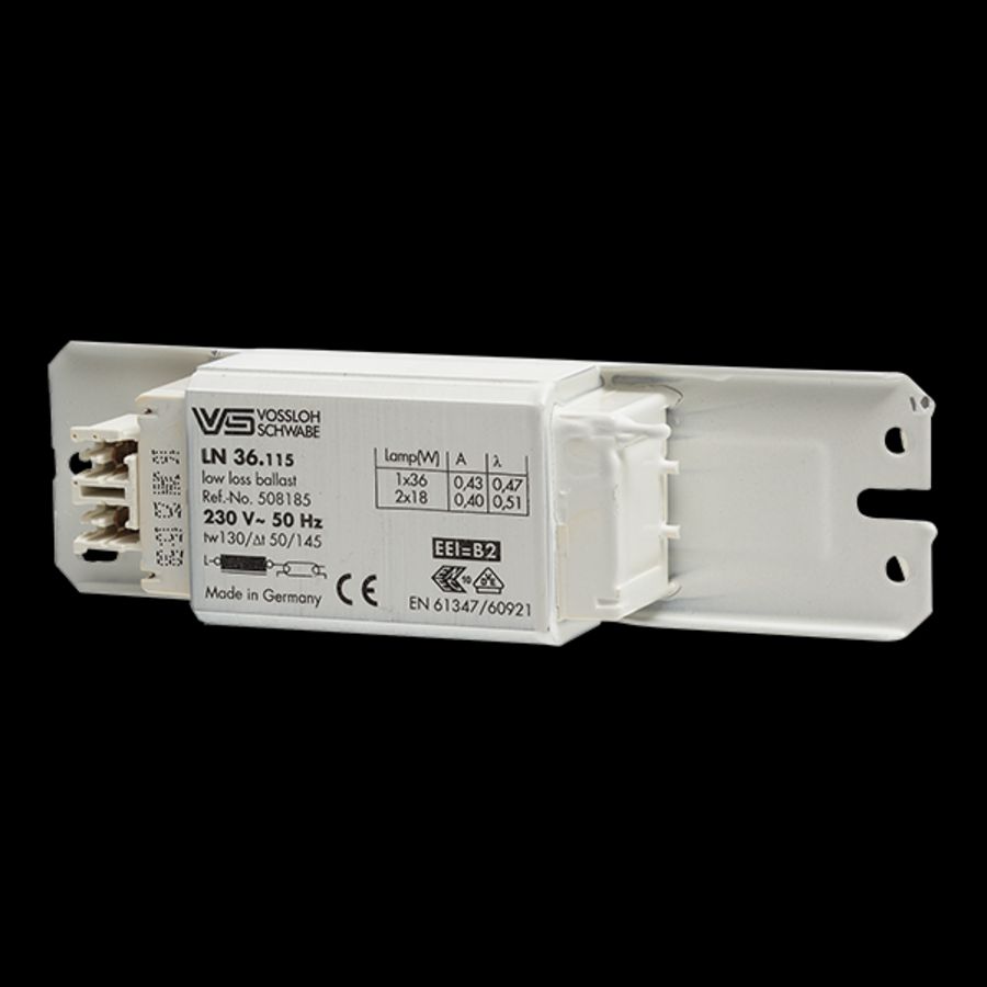 Voorschakelapparaat LN36.115 1x36/2x18W 230V/50Hz 150x41x28mm