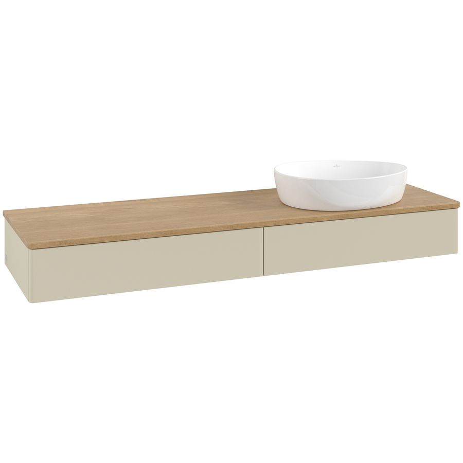 Wastafelonderkast Antao 1600x190x500mm S.Grey Matt Lacquer L16011HJ