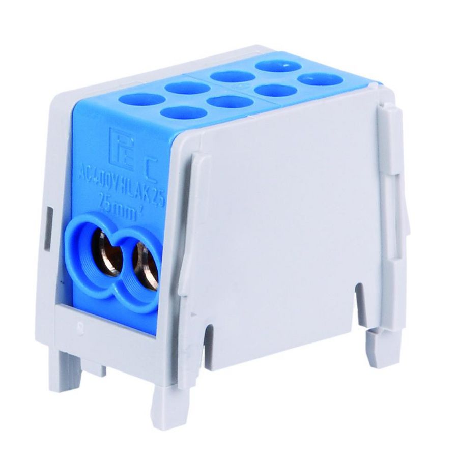 Verbindingsklem 25mm², 1-polig 2 in-2 uit blauw (koppelbaar)