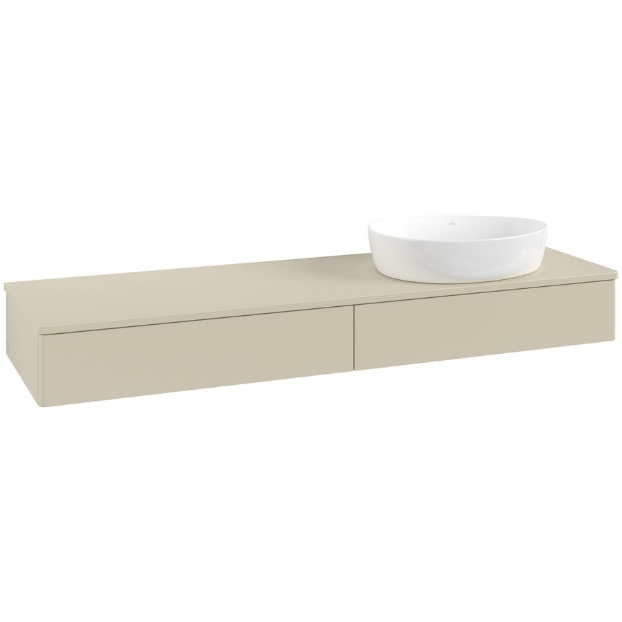 Wastafelonderkast Antao 1600x190x500mm S.Grey Matt Lacquer L16050HJ