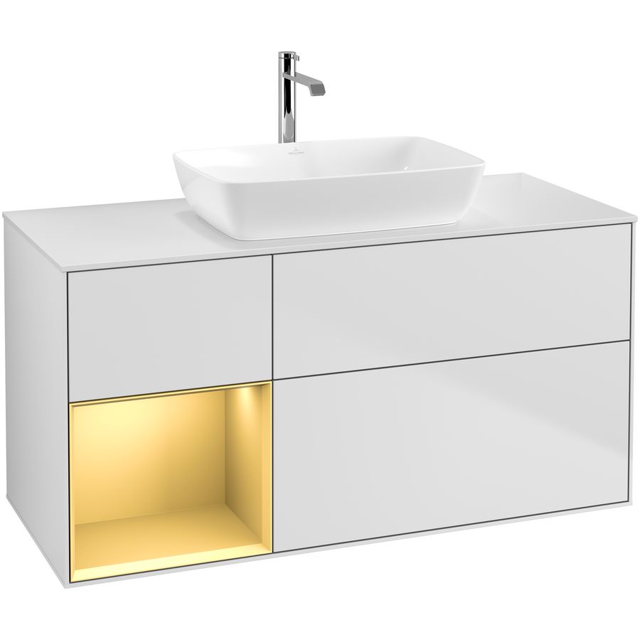 Wastafelonderkast Finion 1200x603x501mm White Matt Lacquer G821HFMT